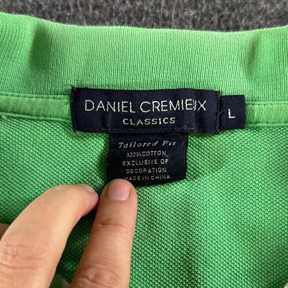 Vintage Preppy Classic Y2K Mens Green Gray White Triple Stripe Polo Shirt Size L - Picture 2 of 5